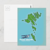 Kaart van Faeröer Koninkrijk Denemarken (Voorkant / Achterkant)