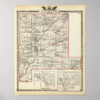 Kaart van Fayette County, Mt Vernon en McLeansboro