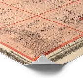 Kaart van Fayette County, staat Iowa Poster (Hoek)