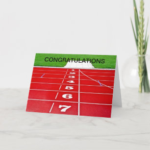 Kaart van felicitaties voor hardlooptrack