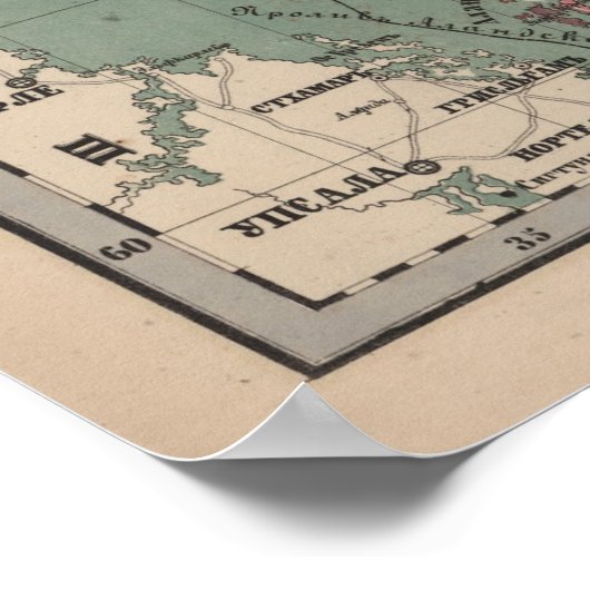  kaart van Finland (1860) Poster (Hoek)