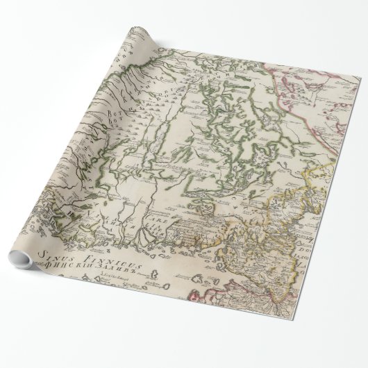 kaart van Finland (jaren '40) Cadeaupapier (Uitgerold)