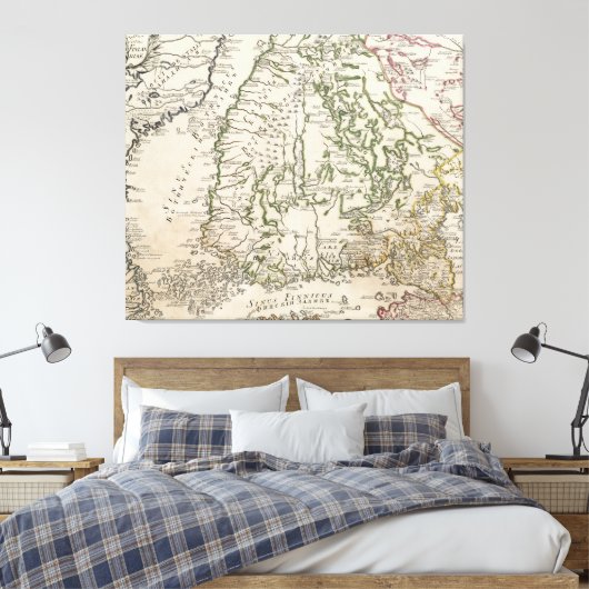  kaart van Finland (jaren '40) Canvas Afdruk (Insitu (Slaapkamer))