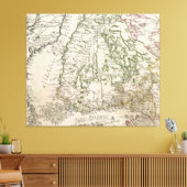  kaart van Finland (jaren '40) Canvas Afdruk (Insitu (Woonkamer))