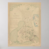 kaart van Finse en Finse familienamen (1900) Poster (Voorkant)