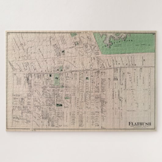 kaart van Flatbush Brooklyn NY (1873) Legpuzzel (Horizontaal)