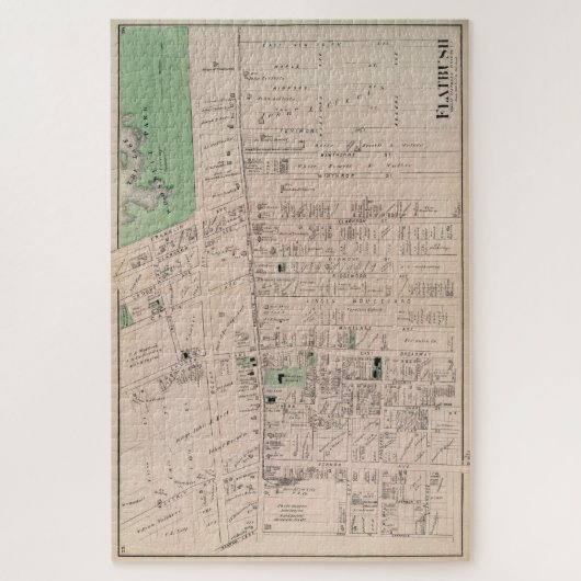  kaart van Flatbush Brooklyn NY (1873) Legpuzzel (Verticaal)
