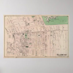 kaart van Flatbush Brooklyn NY (1873) Poster
