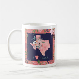  kaart van Floral I Love Texas Koffiemok