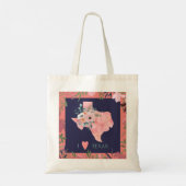  kaart van Floral I Love Texas Tote Bag (Achterkant)