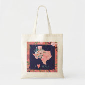  kaart van Floral I Love Texas Tote Bag (Voorkant)