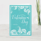 Kaart van Floral Valentijns (Turquoise) (Voorkant)