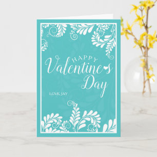 Kaart van Floral Valentijns (Turquoise)