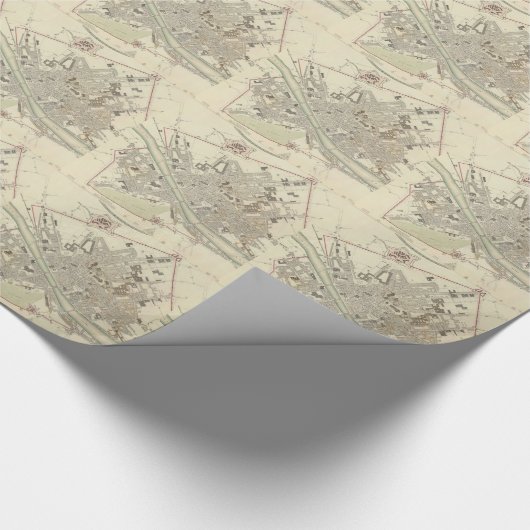  kaart van Florence Italië (1835) Cadeaupapier (Hoek)