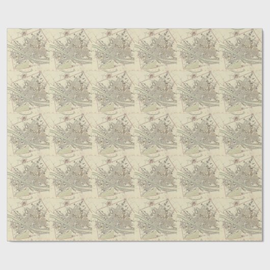  kaart van Florence Italië (1835) Cadeaupapier (Vlak)