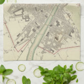  kaart van Florence Italië (1835) Theedoek (Gevouwen)