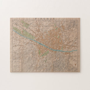 kaart van Florence Italië (1910) Legpuzzel