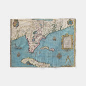 kaart van Florida (1591) Fleece Deken (Voorkant (Horizontaal))