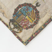  kaart van Florida (1591) Fleece Deken (Hoek)