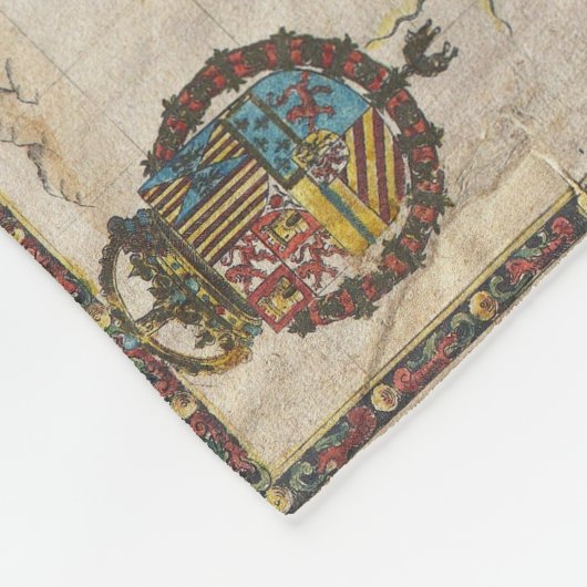  kaart van Florida (1591) Fleece Deken (Hoek)