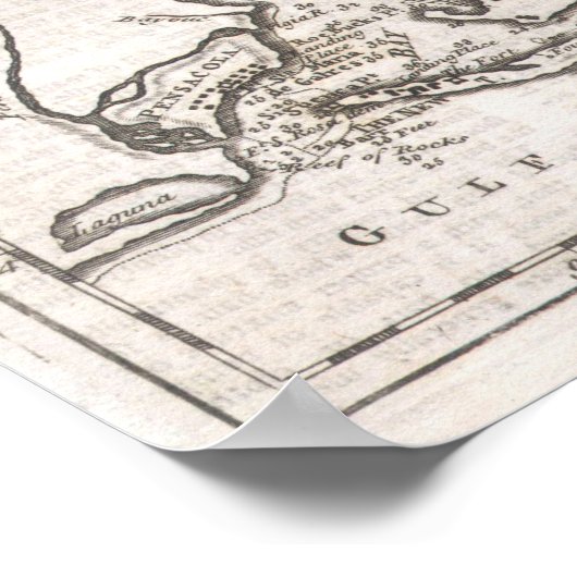  kaart van Florida (1763) Poster (Hoek)