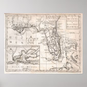 kaart van Florida (1763) Poster (Voorkant)