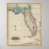  kaart van Florida (1823) Poster (Voorkant)