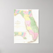 kaart van Florida (1839) Canvas Afdruk (Voorkant)