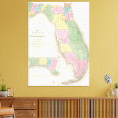  kaart van Florida (1839) Canvas Afdruk (Insitu (Woonkamer))