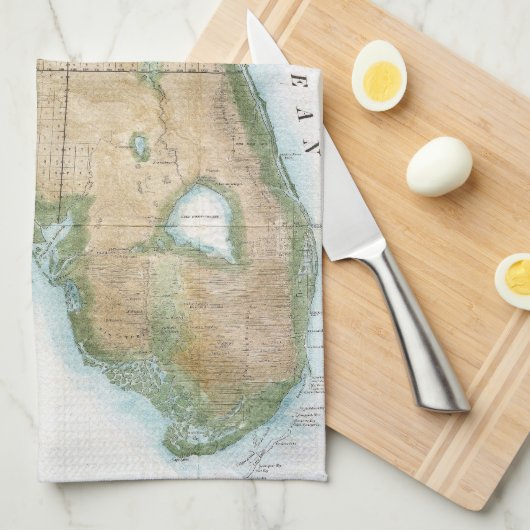  kaart van Florida (1848) Theedoek (Quarter Fold)