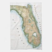  kaart van Florida (1848) Theedoek (Verticaal)