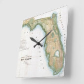  kaart van Florida (1848) Vierkante Klok (Hoek)