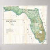  kaart van Florida, 1853 Poster (Voorkant)