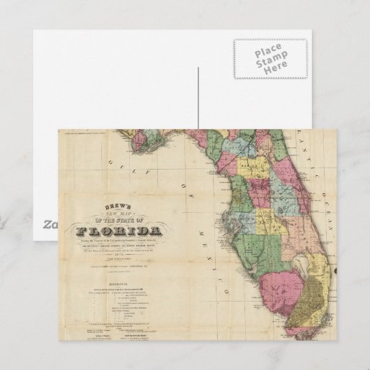 kaart van Florida (1870) (Voorkant / Achterkant)