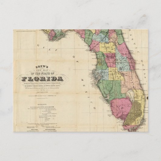  kaart van Florida (1870) (Voorkant)