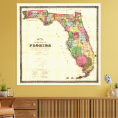 Kaart van Florida (1870) Canvas Afdruk (Insitu (Woonkamer))