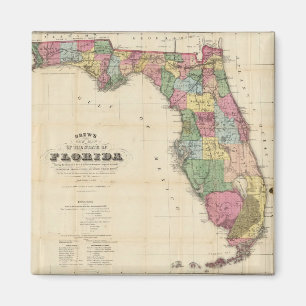 kaart van Florida (1870) Magneet