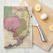  kaart van Florida (1870) Theedoek (Quarter Fold)