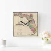  kaart van Florida (1870) Vierkante Klok (Huis)