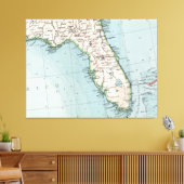 kaart van Florida (1900) Canvas Afdruk (Insitu (Woonkamer))