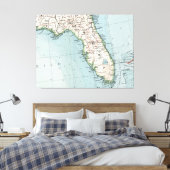 kaart van Florida (1900) Canvas Afdruk (Insitu (Slaapkamer))