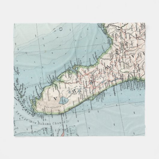  kaart van Florida (1900) Fleece Deken (Voorkant (Horizontaal))