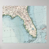  kaart van Florida (1900) Poster (Voorkant)