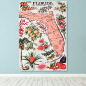  kaart van Florida (1917) Canvas Afdruk (Insitu (Houten vloer))