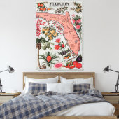  kaart van Florida (1917) Canvas Afdruk (Insitu (Slaapkamer))