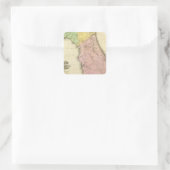 Kaart van Florida 2 Vierkante Sticker (Tas)