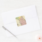 Kaart van Florida 2 Vierkante Sticker (Envelop)