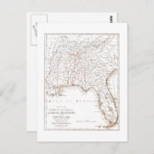  kaart van Florida Alabama Georgia Mississippi (Voorkant / Achterkant)