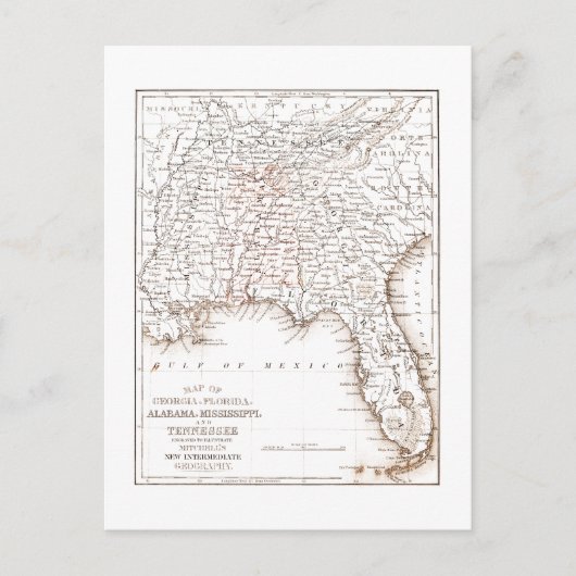  kaart van Florida Alabama Georgia Mississippi (Voorkant)