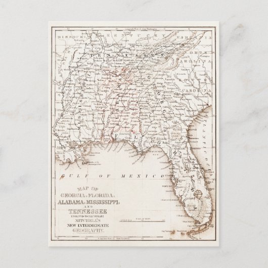  kaart van Florida Alabama Georgia Mississippi (Voorkant)